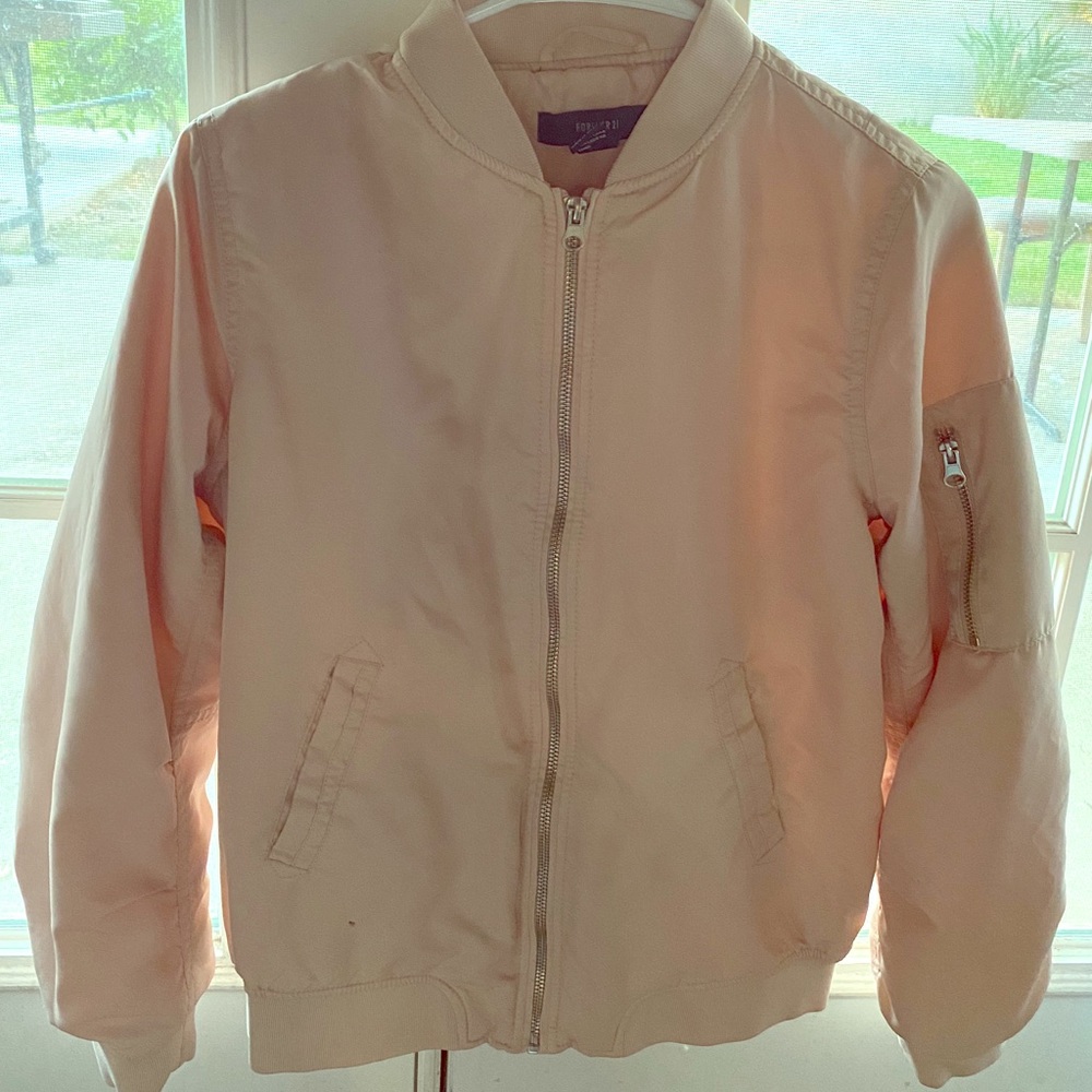 Pastel Pink Forever 21 Bomber Jacket